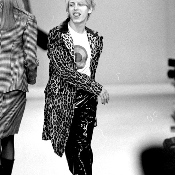 Anna Sui] Black label Tan Brown Animal pattern short Faux Fur Coat